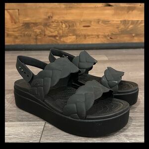 CROCS Women's Black Braided Sandals
